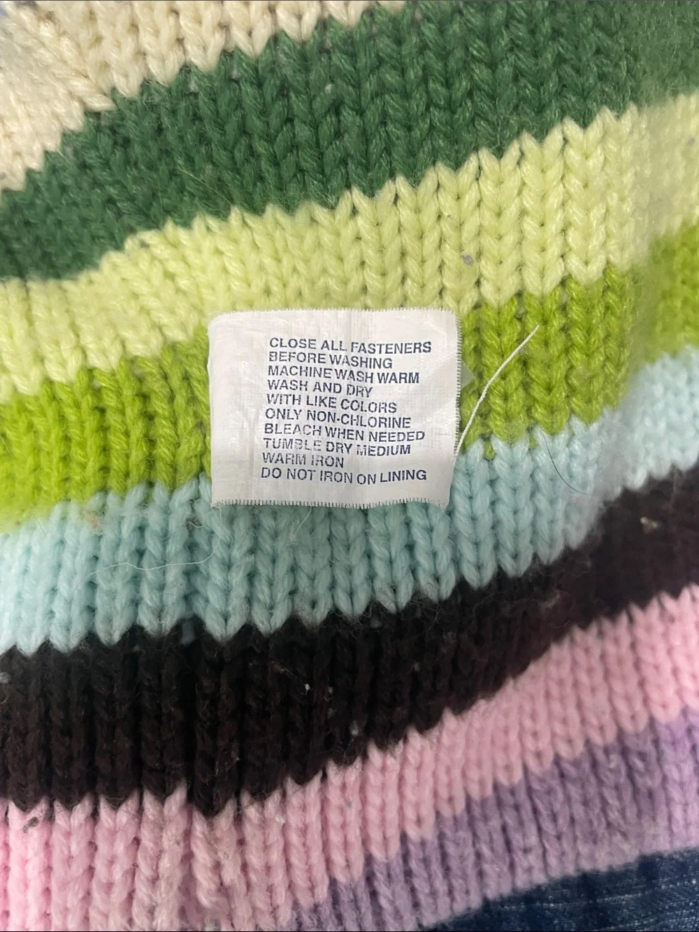 GAP Kids Medium Blue Denim Jacket with Multicolor Striped Liner